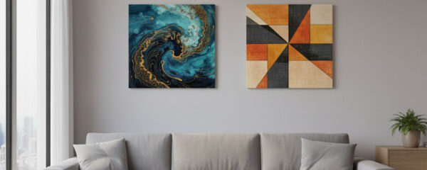 Panneaux acoustiques personnalisés dans un salon